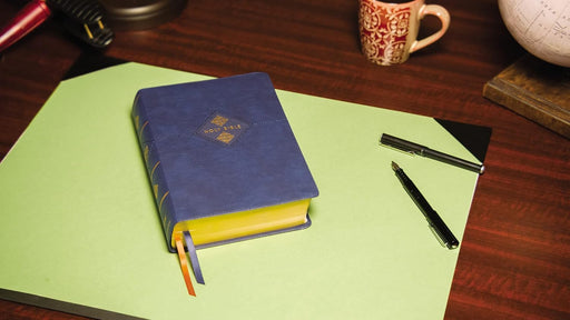 NIV, The Grace and Truth Study Bible, Leathersoft, Navy, Red Letter, Thumb Indexed, Comfort Print - Morning Star Christian Bookstores