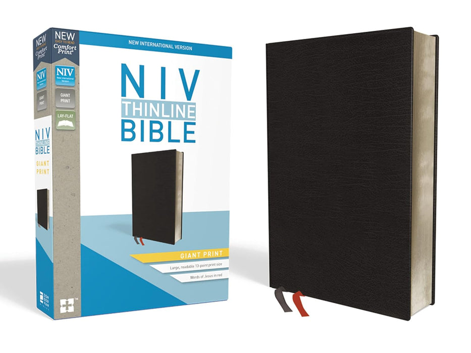 NIV Thinline Bible Giant Print Bonded Leather Black IDX