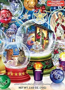 Nativity Snow Globes Chocolate Advent Calendar - Morning Star Christian Bookstores