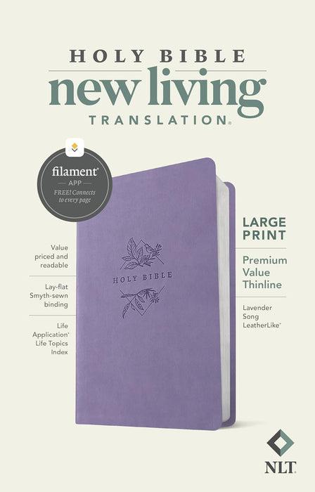 NLT Large Print Premium Value Thinline Bible, Filament-Enabled EditionLeatherLike, Lavender Song