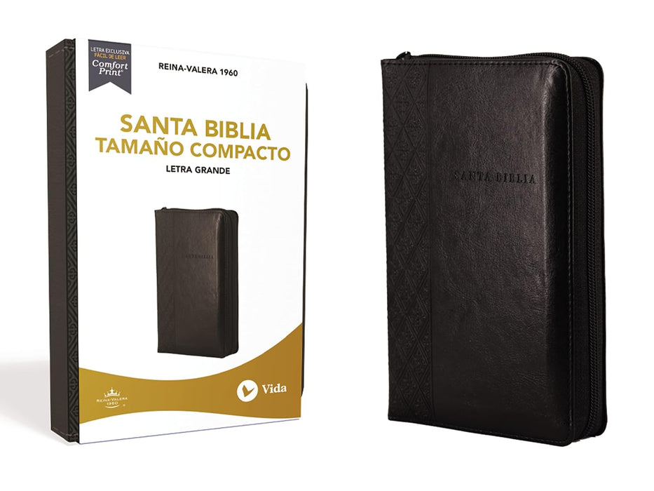 RVR1960 Biblia Letra Grande Tamaño Compacto Negro Con Cierre