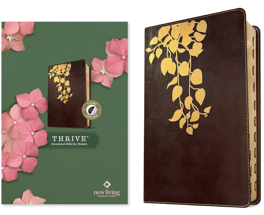 NLT THRIVE Devotional Bible for Women, Cascade Deep Brn LL, IDX