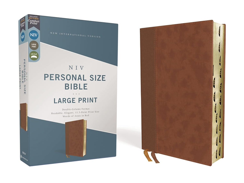 NIV Pers Size Bible Lg Print Leathersoft Brown IDX