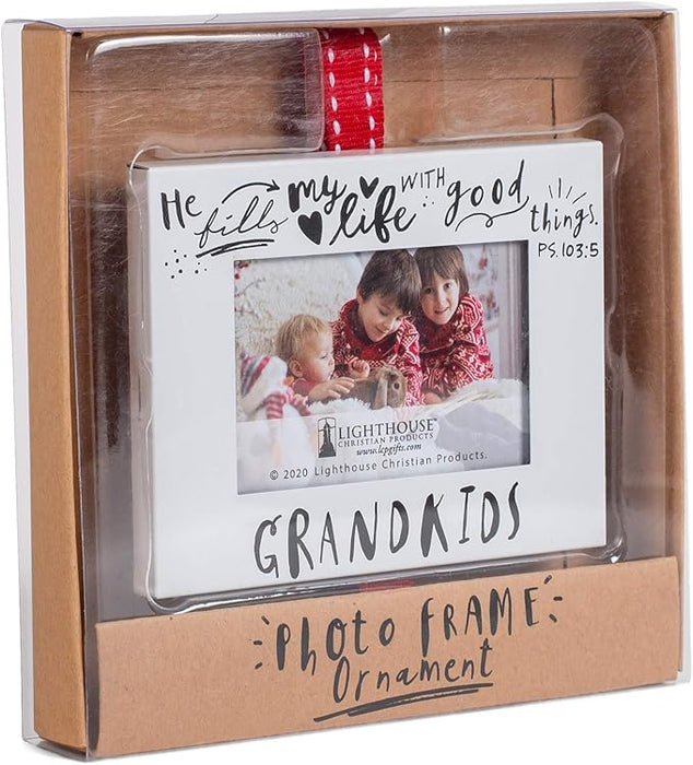 Christmas Ornament Grandkids Frame Metal