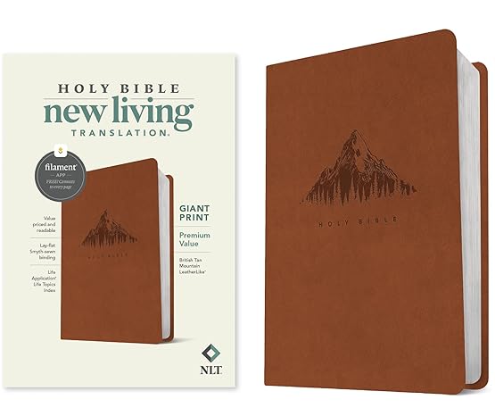 NLT Giant Print Premium Value Bible, Filament-Enabled EditionLeatherLike, British Tan Mountain