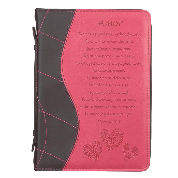 Bible Cover MD Pink Amor1 Corintios 13:4-8