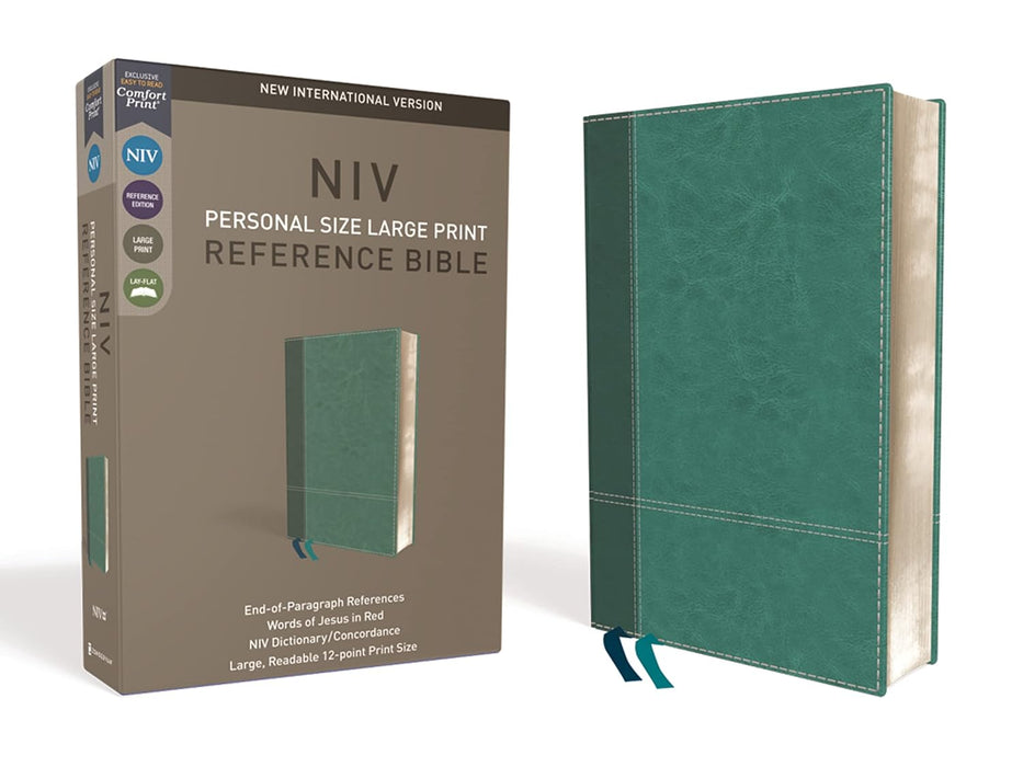 NIV Pers Size Reference Bible Lg Print Leathersoft Teal