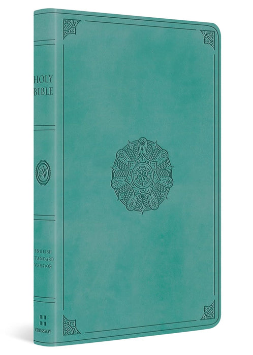 ESV Large Print Value Thinline Bible (TruTone, Turquoise, Emblem Design)