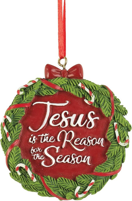 JESUS IS THE REASON RESIN ORNAMENT 3"H