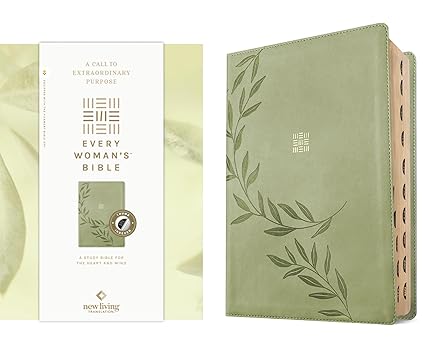 NLT Every Woman’s Bible, LeatherLike, Olive Branch Green, Indexed