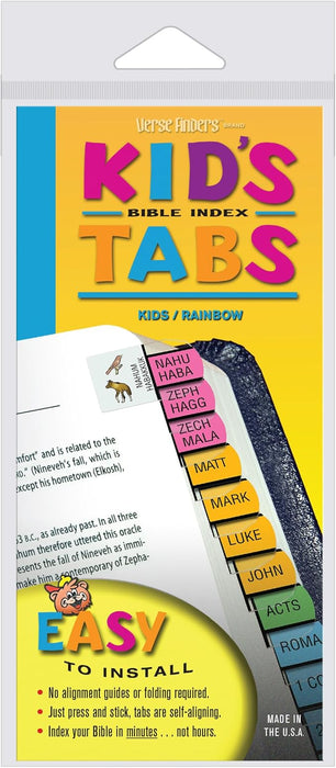 Kids Rainbow Verse Finder Bible Tabs with Animal Icons