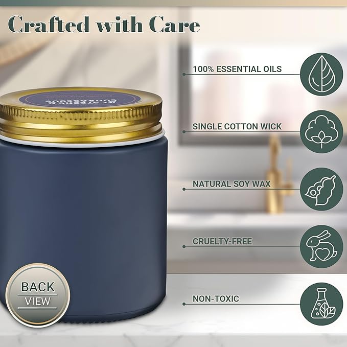 Be Strong and Courageous Fireside Blue Spruce Scented Candle in a Glass Jar - Joshua 1:9