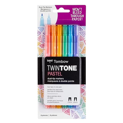 Tombow Twintone Pastel Dual-Tip Markers