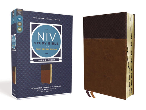 NIV STUDY BIBLE LG PRINT BROWN LEATHERSOFT IDX 2020 Fully Revised Ed; Red Letter - Morning Star Christian Bookstores