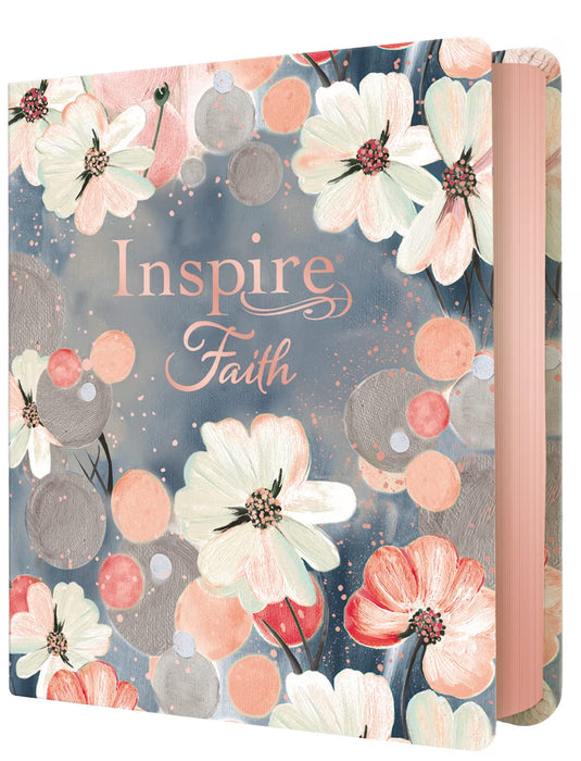 NLT Inspire Filament FAITH Bible, Hardcover Leatherlike, Coral Blooms