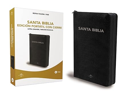 RVR1960 Santa Biblia Edicion Portatil Con Cierre, Letra Grande, Tamano Manual - Morning Star Christian Bookstores