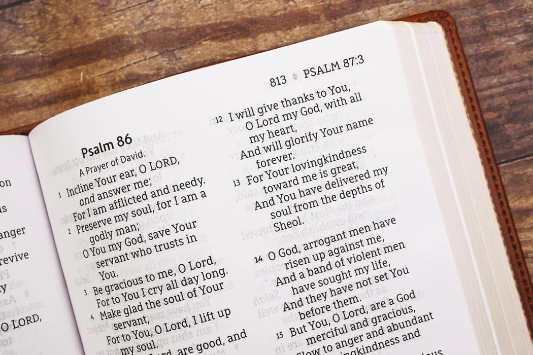 NASB, Personal Size Bible, Large Print, Leathersoft, Brown, Red Letter, 1995 Text, Comfort Print