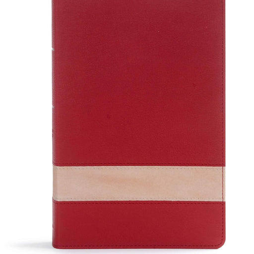 CSB Lg Print Pers Size Ref Bible Crimson/Tan - Morning Star Christian Bookstores