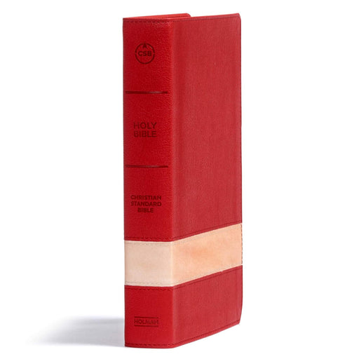CSB Lg Print Pers Size Ref Bible Crimson/Tan - Morning Star Christian Bookstores