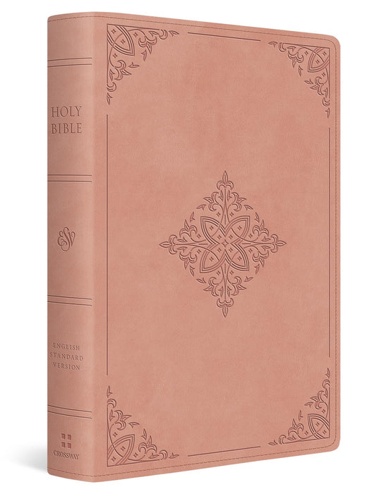 ESV Large Print Value Personal Size Bible (TruTone, Pink, Fleur-de-lis Design)