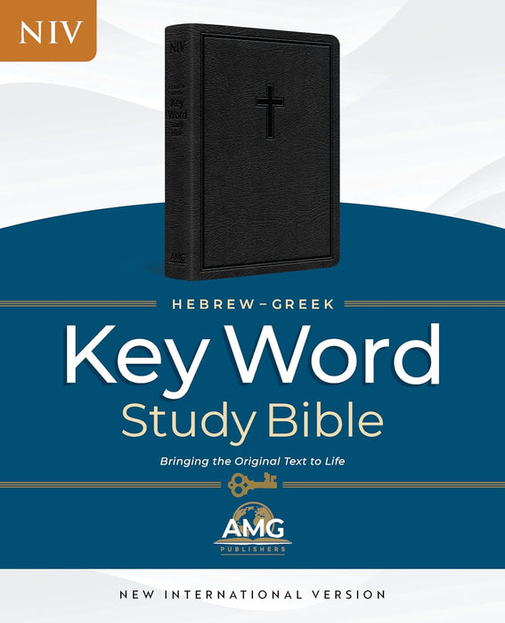 NIV Hebrew-Greek Key Word Study Bible, Black Genuine Leather, Indexed