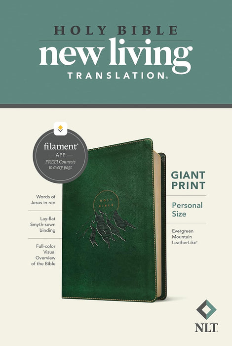 NLT Filament Pers Size Giant Print Bible Leatherlike Evergreen