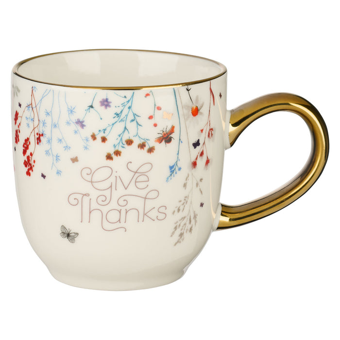 Give Thanks Wildflowers 11oz Mug 1 Thessalonians 5:18 - Morning Star Christian Bookstores