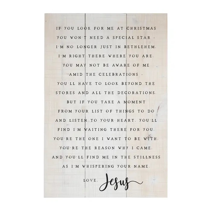 Look For Me At Christmas - Rustic Pallet