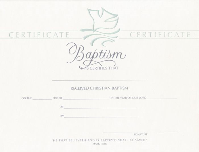 Baptism Certificate Pearl Foil Embossed 6/pkg