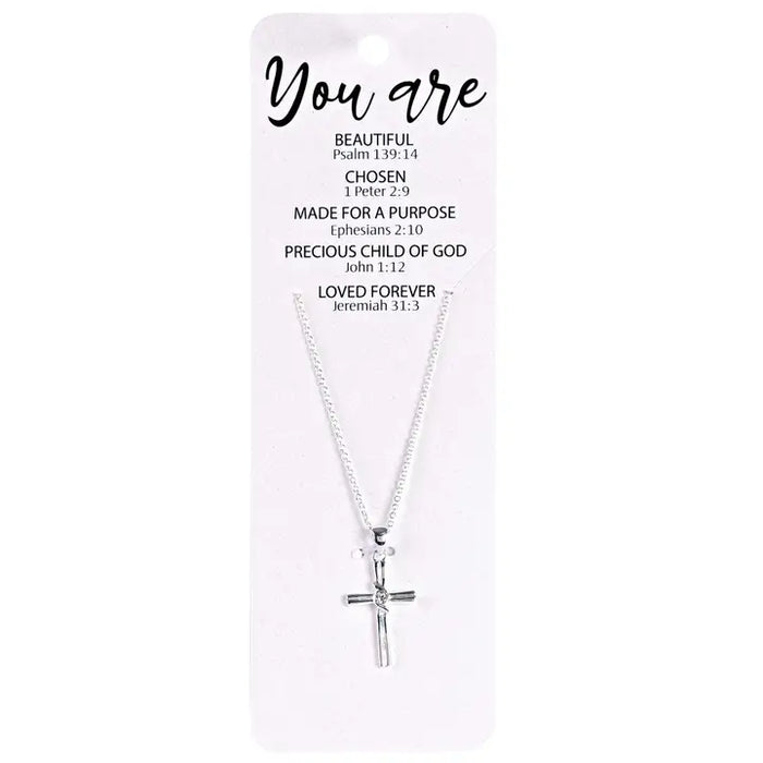 Necklace Womens Box Cross You Are 18"
