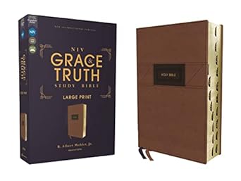 NIV, The Grace and Truth Study Bible, Large Print, Leathersoft, Brown, Red Letter, Thumb Indexed, Comfort Print - Morning Star Christian Bookstores