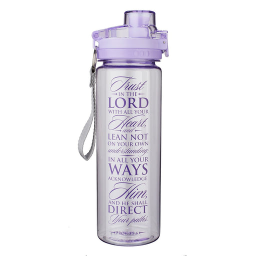 28oz Plastic Water Bottle Lavender Trust in the LORD Proverbs 3:5 - Morning Star Christian Bookstores