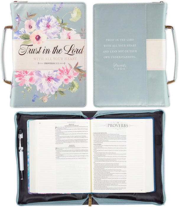Trust in the Lord Faux Leather Bible Cover LG - Morning Star Christian Bookstores