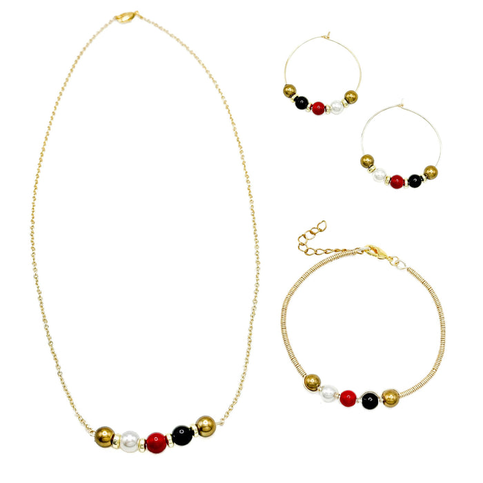 His-Story hoop and colorful bead earrings