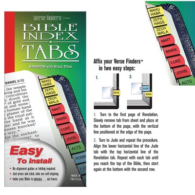 Verse Finders Horizontal Slim Pack Bible Tabs, Rainbow