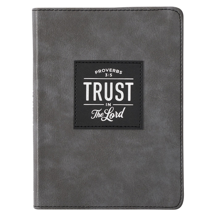 Trust in the Lord Gray LuxLeather Handy-Sized Journal Proverbs 3:5 - Morning Star Christian Bookstores