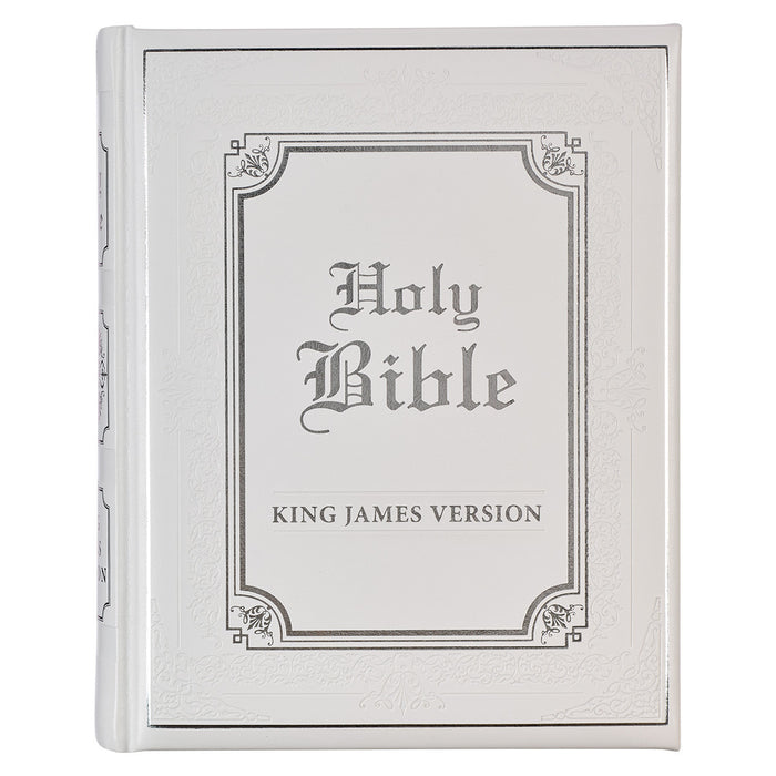 KJV Family Bible White Faux Leather