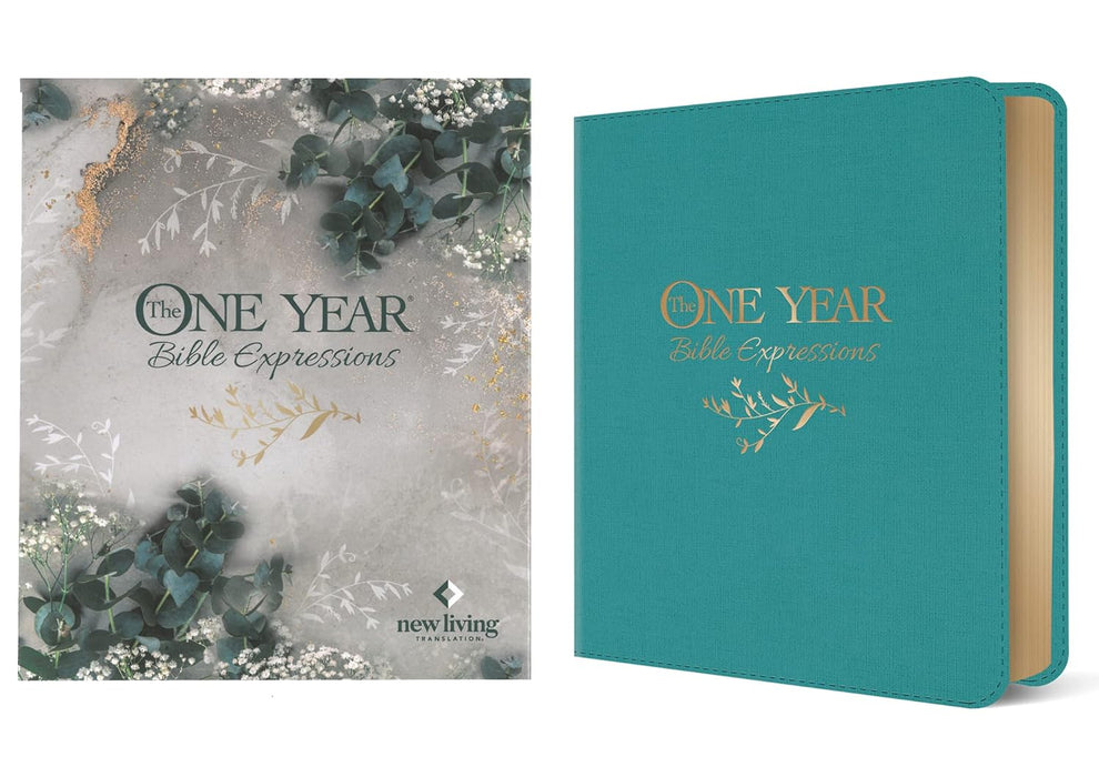 The One Year Bible Expressions LTHRL, Tidewater Teal