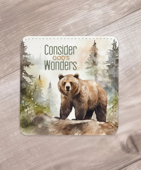 Faith & Strength: Assorted Wildlife Leatherette Coaster Set