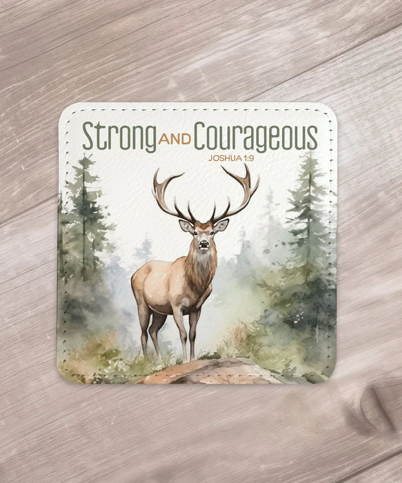 Faith & Strength: Assorted Wildlife Leatherette Coaster Set