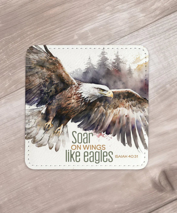 Faith & Strength: Assorted Wildlife Leatherette Coaster Set