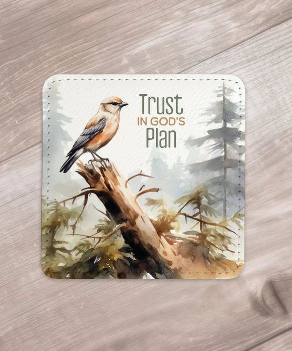 Faith & Strength: Assorted Wildlife Leatherette Coaster Set