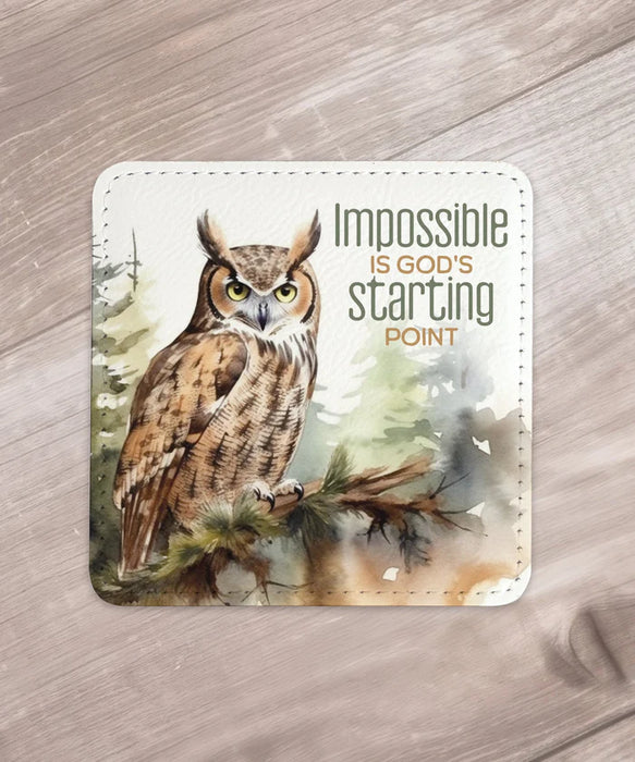 Faith & Strength: Assorted Wildlife Leatherette Coaster Set