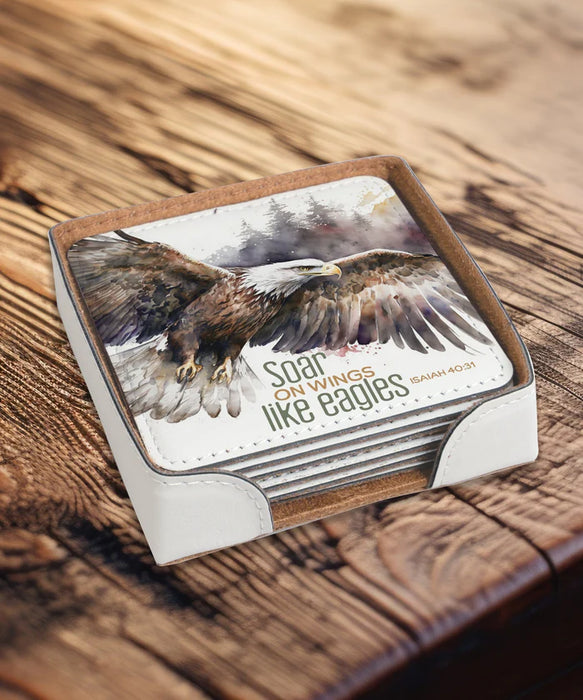 Faith & Strength: Assorted Wildlife Leatherette Coaster Set