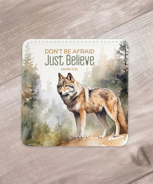 Faith & Strength: Assorted Wildlife Leatherette Coaster Set