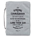 Bible Cover Gray Canvas Be Strong & Courageous LG - Morning Star Christian Bookstores