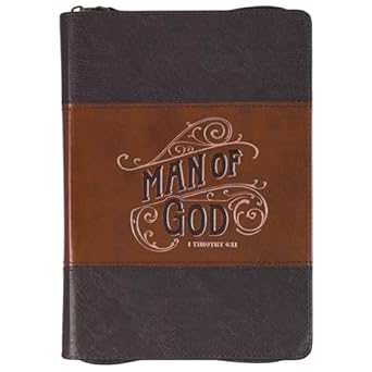 Journal Classic Zip Brown Two- tone Man of God 1 Tim. 6:11 - Morning Star Christian Bookstores