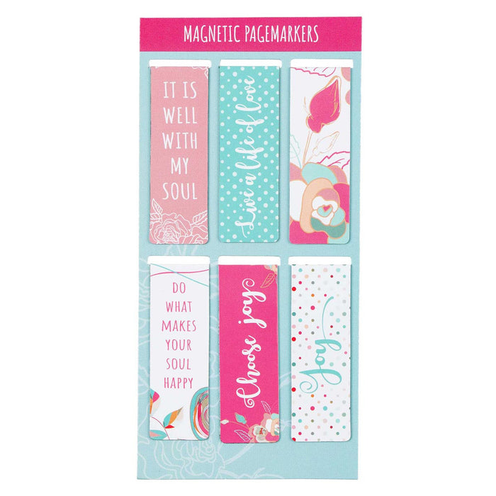 Well With My Soul Magnetic Bookmark Set Pink & Teal