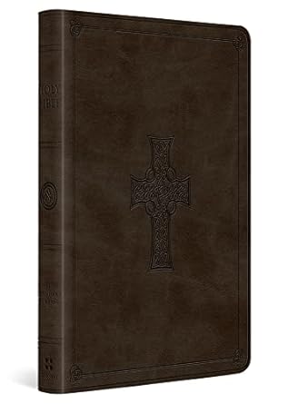 ESV Lg Print Value Thinline Bible TruTone Olive w/Celtic Cross - Morning Star Christian Bookstores
