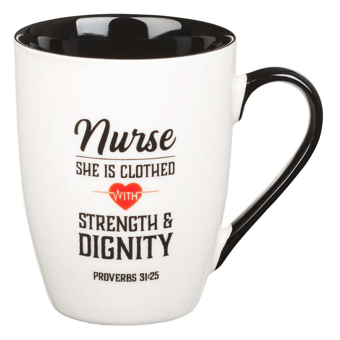 12oz Mug Ceramic Nurse Strength & Dignity